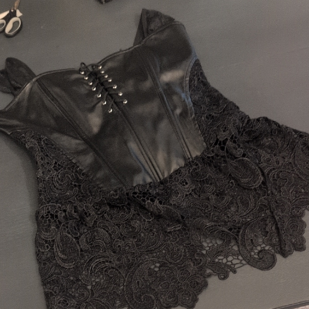 Black Lace Corset Top